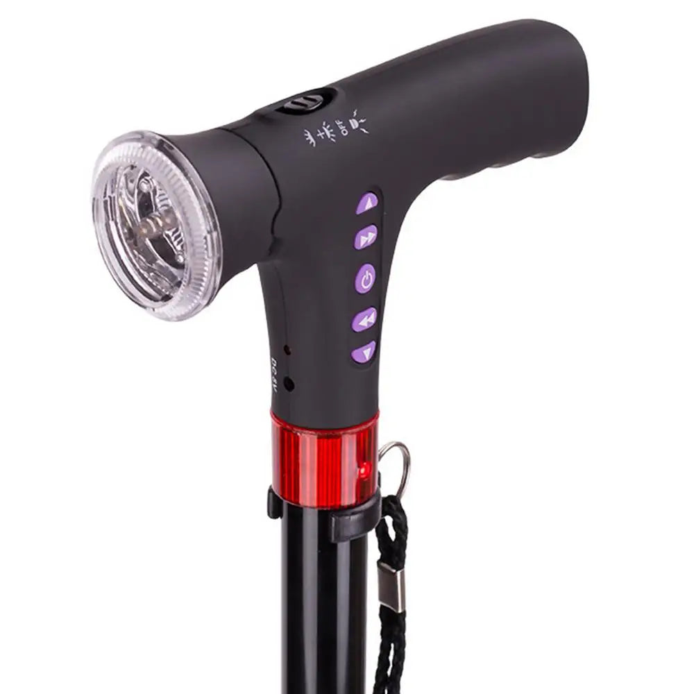 Telescopic Folding Cane With Alarm LED Radio