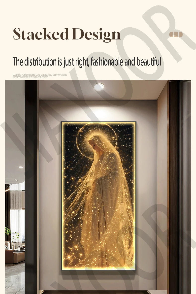 Angel Character Hanging Painting Decoration Painting Living Room Corridor Corridor Wall Lamp Hanging Painting Led Lights Home