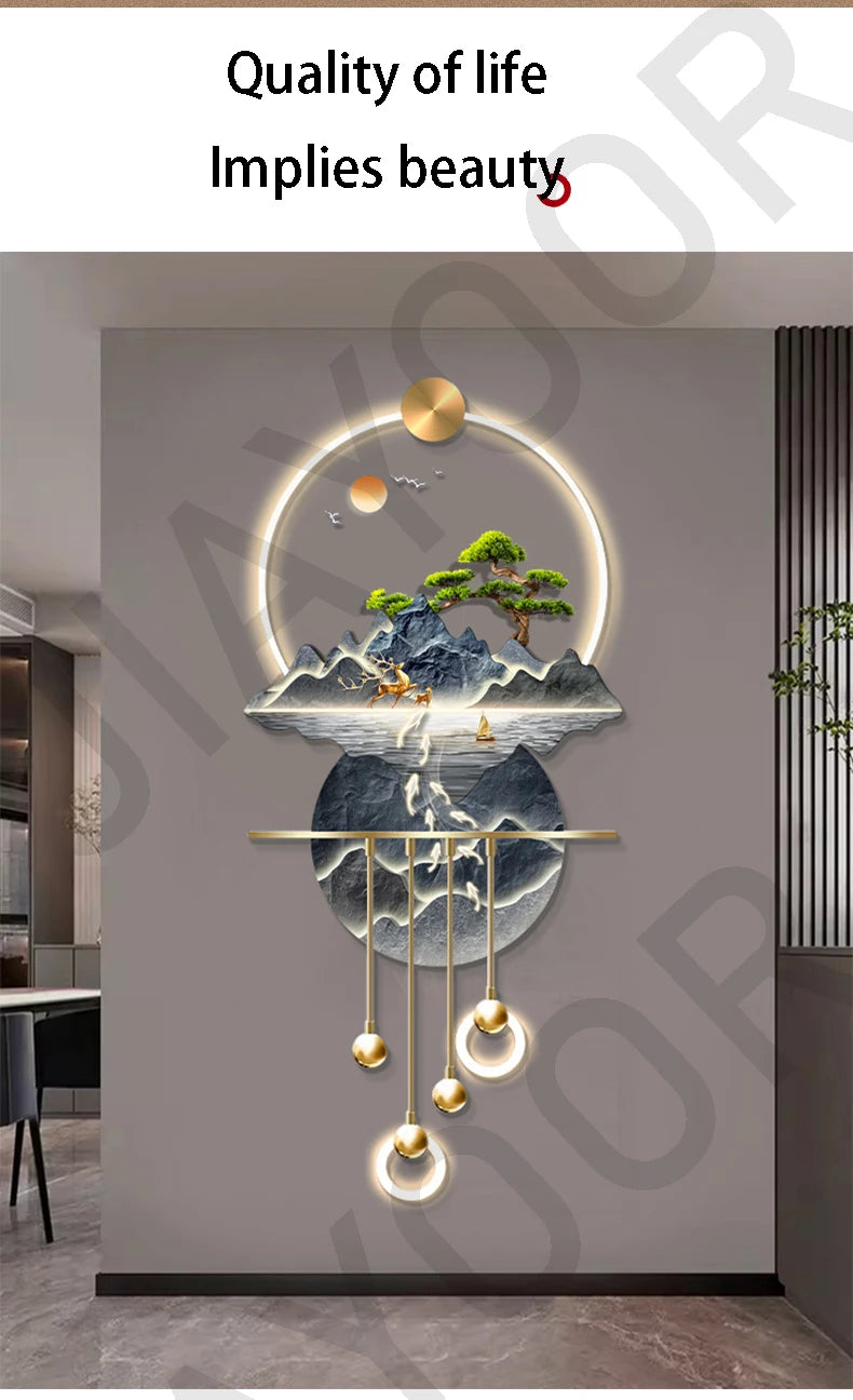 Water High Decorative Painting Room Decoration Home Wall Lamp Interior Wall Led Light Fixture Mood Bedroom Desk Living Room