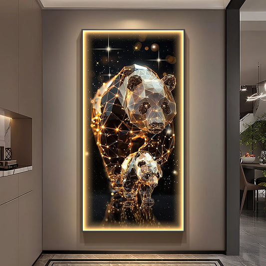 Panda Decoration Painting Hanging Painting Corridor Mural Light Room Decoration Lamp Home Decorations Interior Wall Light Led Li