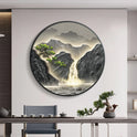 Entrance Foyer Decoration Painting High Mountains Flowing Water Landscape Hanging Painting Led Light Wall Lamp Home Wall Decor