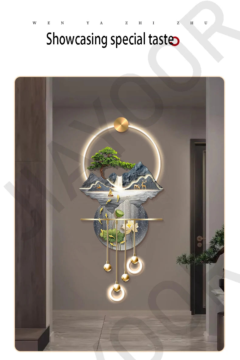 Water High Decorative Painting Room Decoration Home Wall Lamp Interior Wall Led Light Fixture Mood Bedroom Desk Living Room