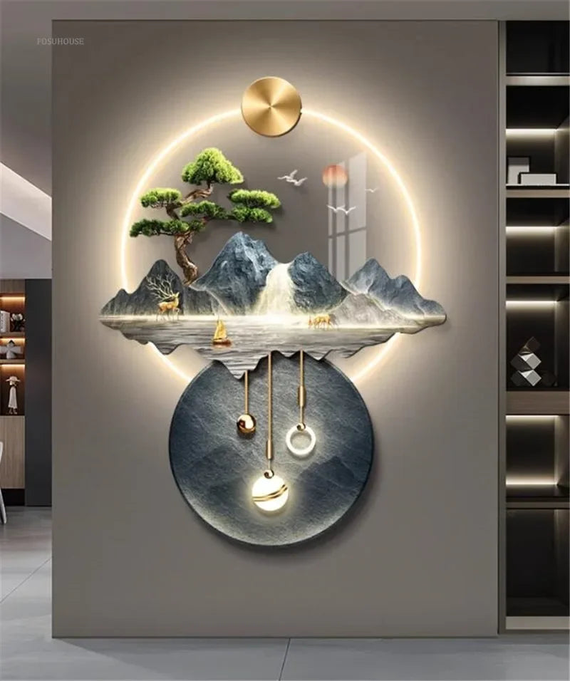 Bonsai Tree Mountain Decoration Wall Lamp