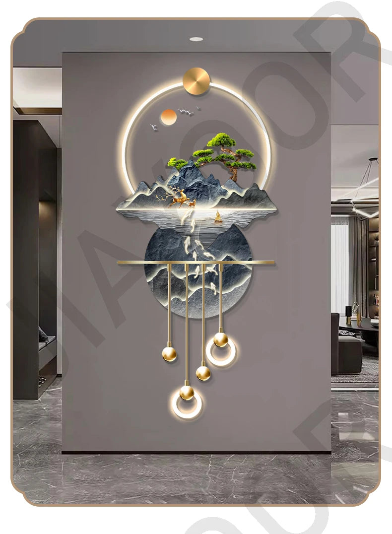 Water High Decorative Painting Room Decoration Home Wall Lamp Interior Wall Led Light Fixture Mood Bedroom Desk Living Room