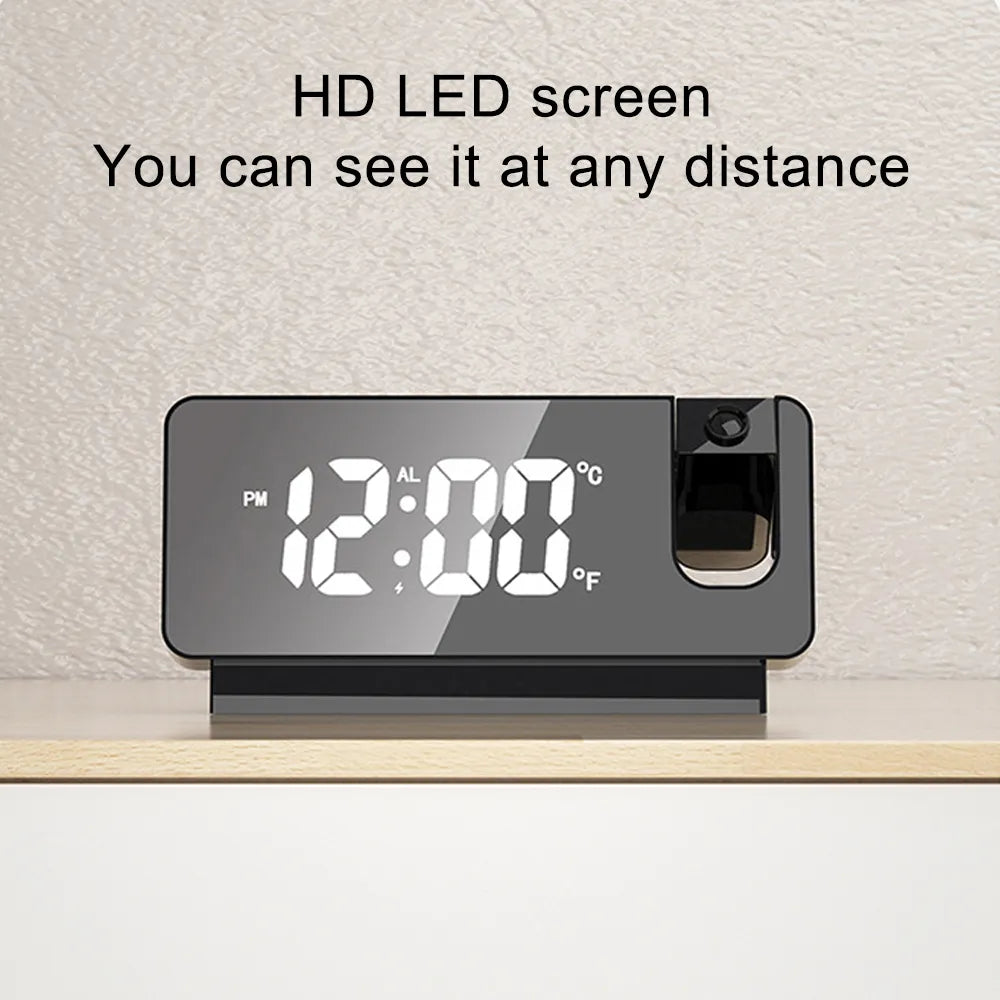 180° Rotation LED Digital Alarm Clock