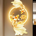 Koi Fish Lotus Hanging Wall Lamp