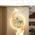 Koi Fish Lotus Hanging Wall Lamp