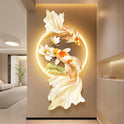 Koi Fish Lotus Hanging Wall Lamp