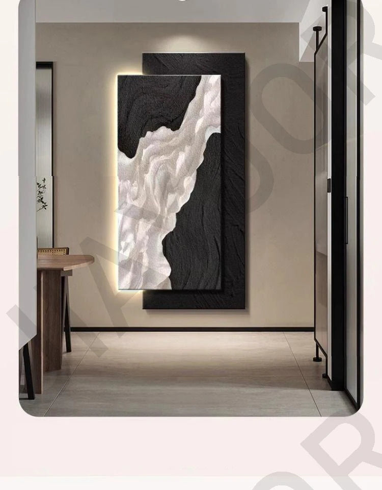 Three Dimensional Sandstone Texture Hanging Painting Room Decoration Interior Wall Light Wall Art Bedroom Decoration Led Lights