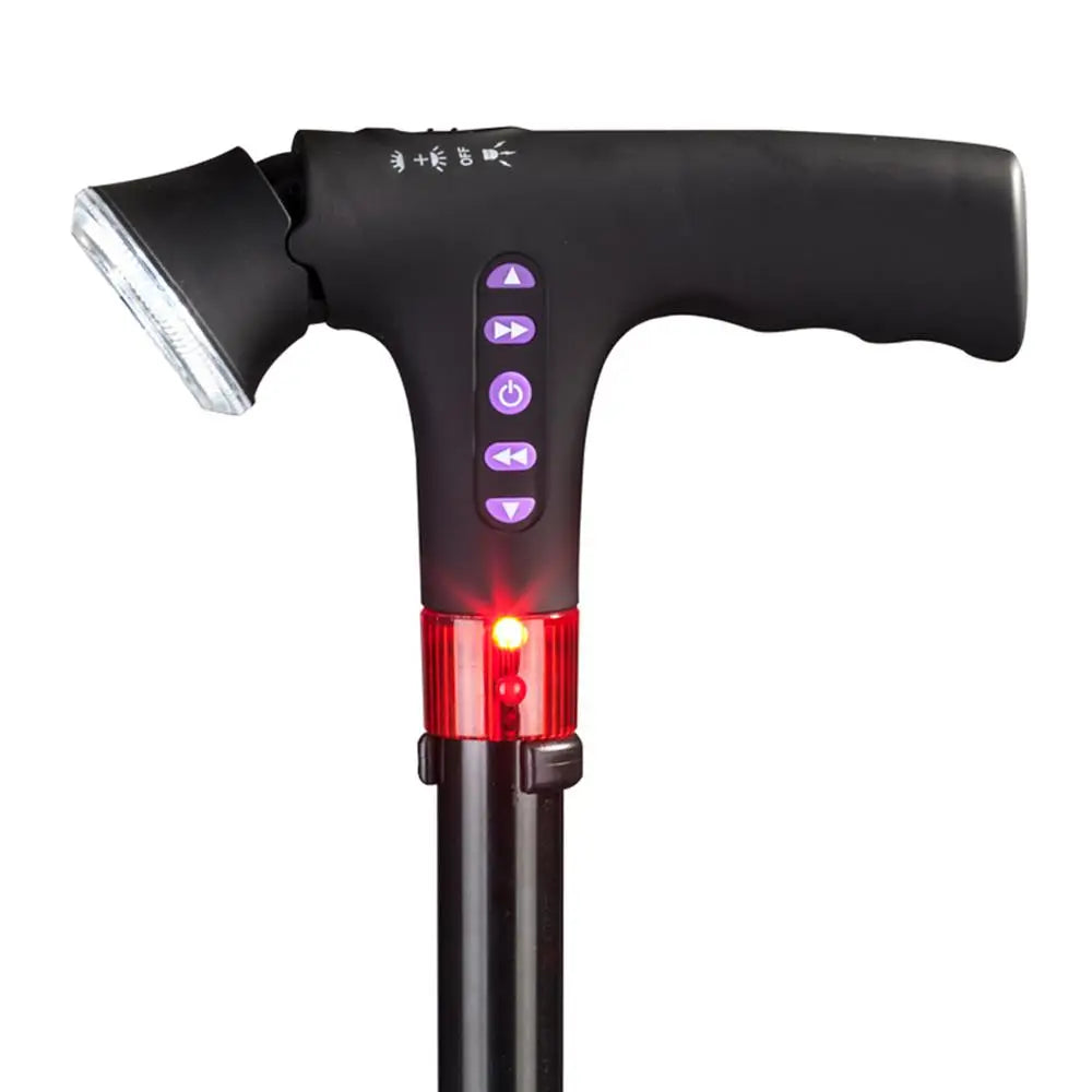 Telescopic Folding Cane With Alarm LED Radio