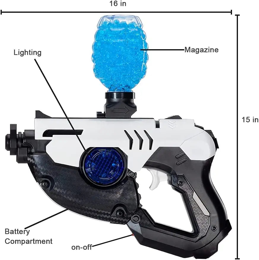 Splatter Gel Ball Blaster Tracer with 5000 Gel Beads, Backyard Fun and Outdoor Activities-Fighting Shooting Games for Kids