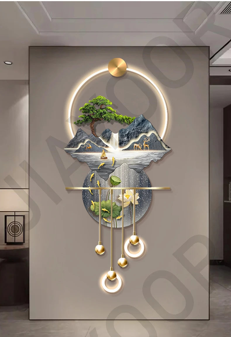 Water High Decorative Painting Room Decoration Home Wall Lamp Interior Wall Led Light Fixture Mood Bedroom Desk Living Room