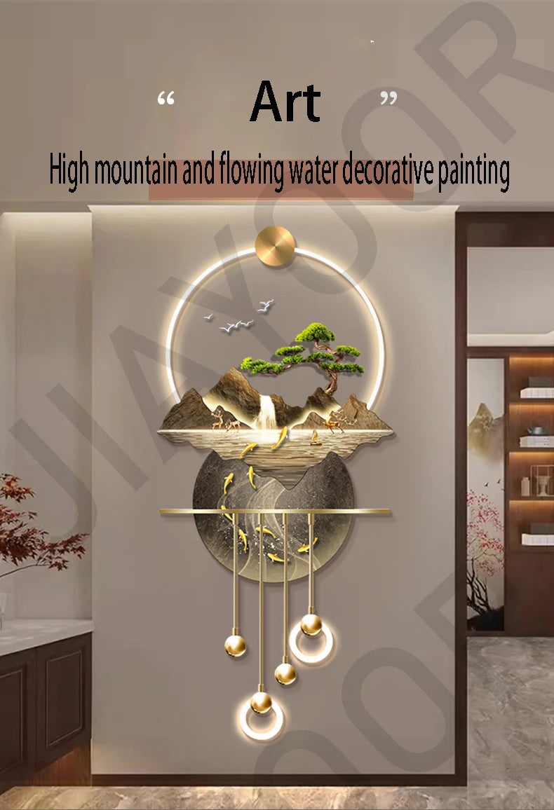 Water High Decorative Painting Room Decoration Home Wall Lamp Interior Wall Led Light Fixture Mood Bedroom Desk Living Room