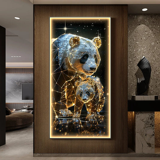 Panda Decoration Painting Hanging Painting Corridor Mural Light Room Decoration Lamp Home Decorations Interior Wall Light Led Li