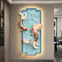 Koi Lotus Atmospheric Sandstone Decorative Painting Corridor Mural Lamp Wall Lamp Room Decoration Led Lights Home Decoration