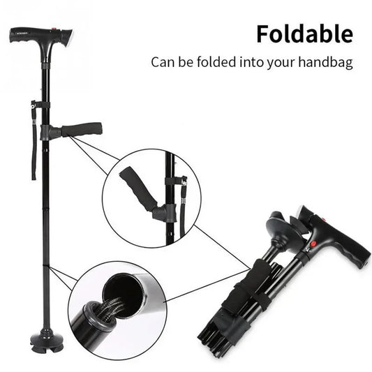 Folding Cane with LED Alarm