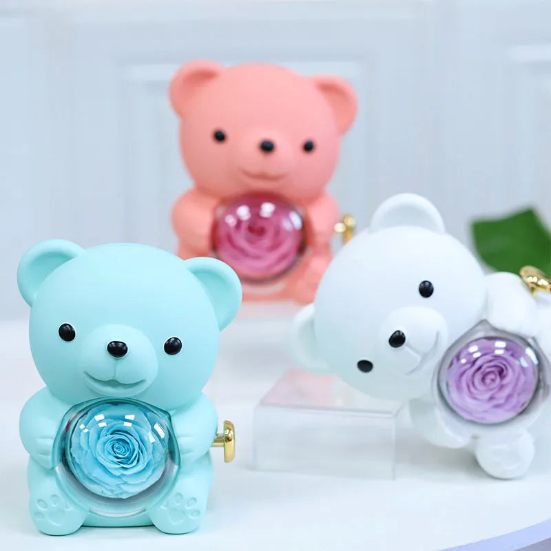 Teddy Bear Ring Necklace Box