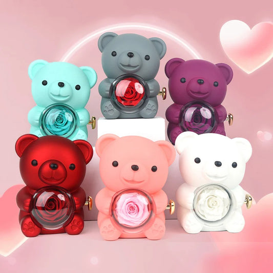 Teddy Bear Ring Necklace Box