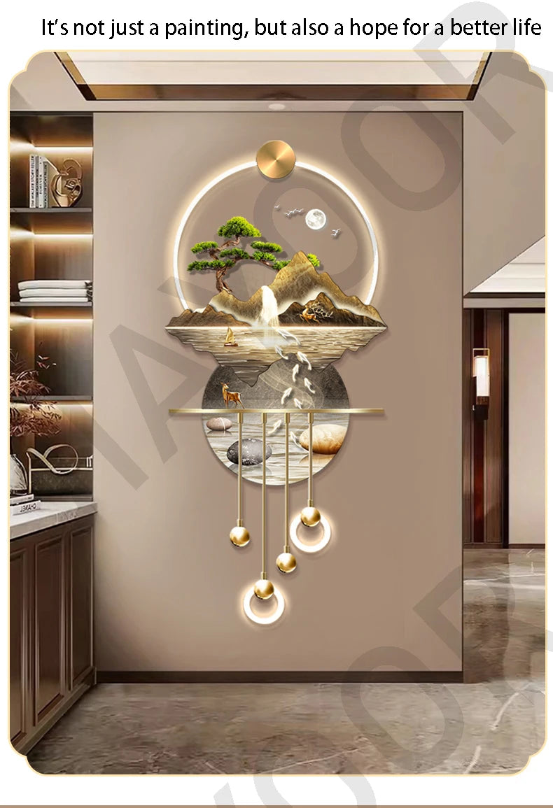 Water High Decorative Painting Room Decoration Home Wall Lamp Interior Wall Led Light Fixture Mood Bedroom Desk Living Room