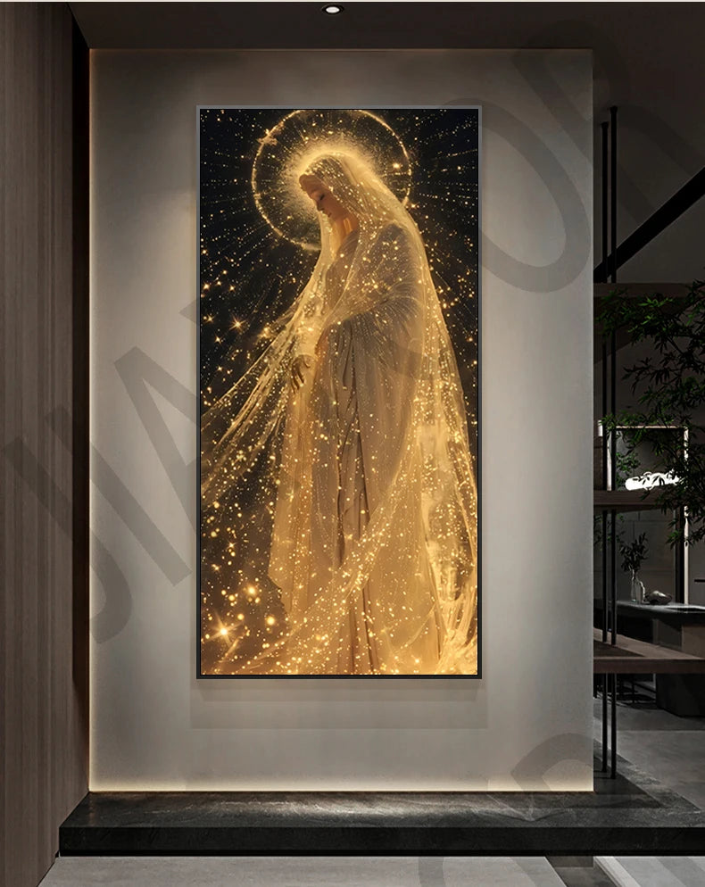 Angel Character Hanging Painting Decoration Painting Living Room Corridor Corridor Wall Lamp Hanging Painting Led Lights Home