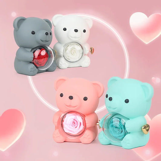 Teddy Bear Ring Necklace Box