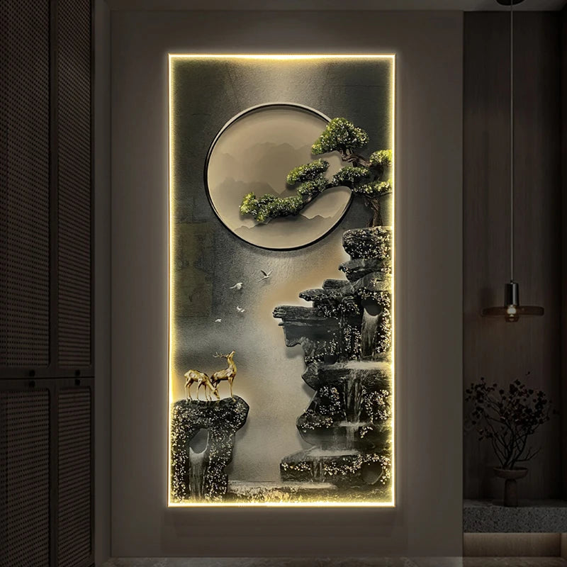 Landscape decoration painting LED lighting room decoration wall lamp interior wall light living room decoration wall art lightin